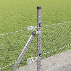 vidaXL Hexagonal Fence with Concrete Base 25 x 0.6 m Galvanised Steel 5
