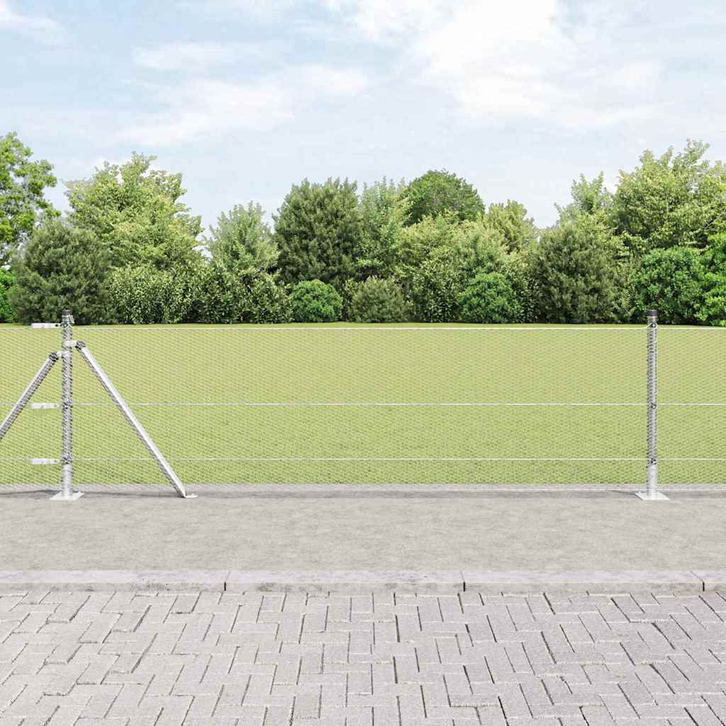 vidaXL Hexagonal Fence with Concrete Base 25 x 0.6 m Galvanised Steel 1