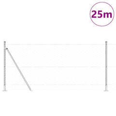 vidaXL Hexagonal Fence with Concrete Base 25 x 0.8 m Galvanised Steel 3