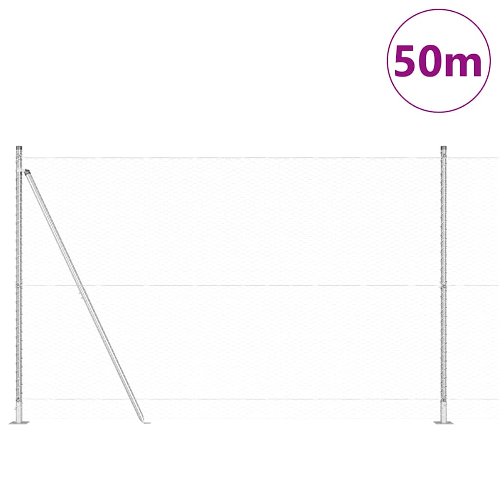 Hexagonal Fence with Concrete Base 50 x 0.5 m Galvanised Steel mesh Size 25 mm mesh 1.4 m