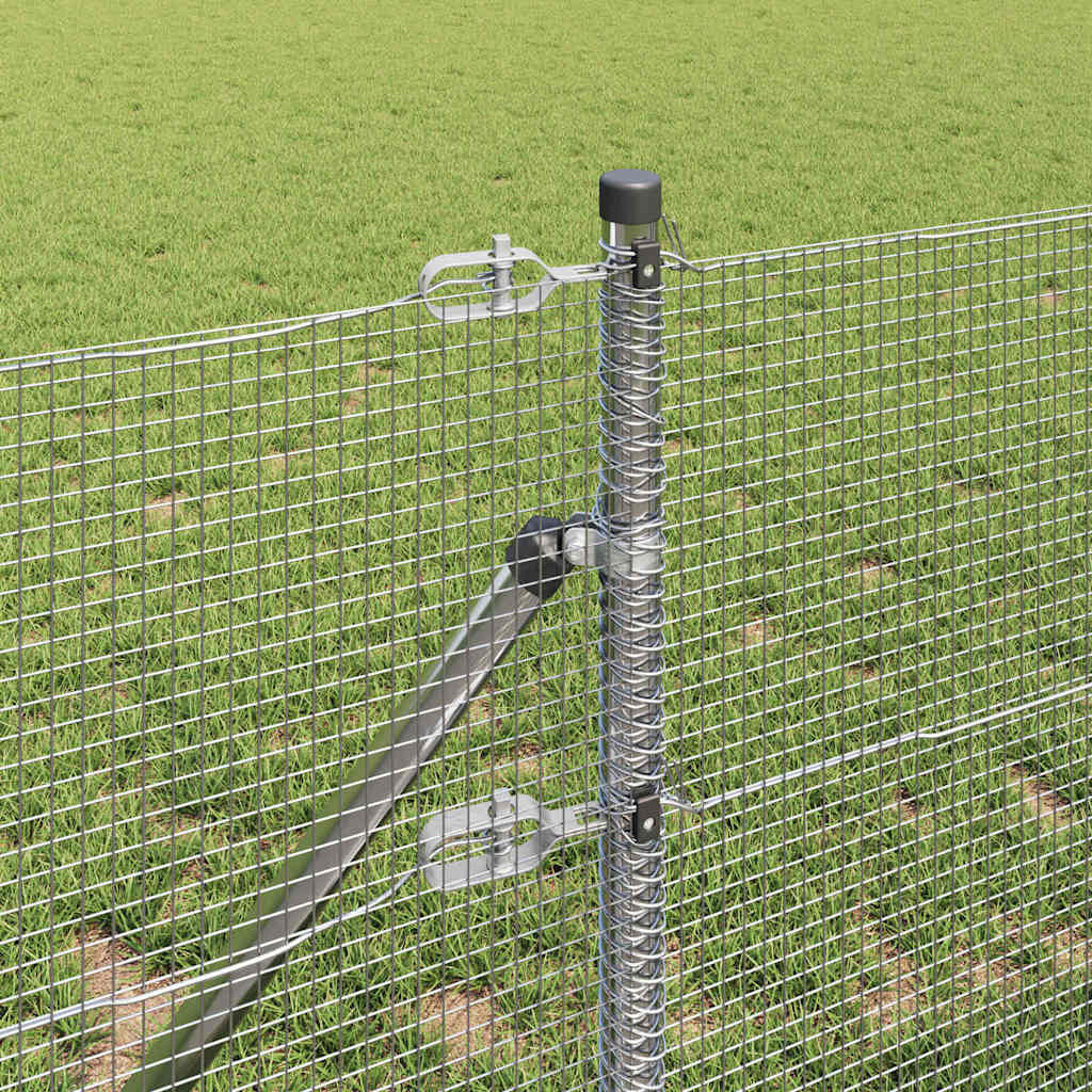 vidaXL Welded Wire Fence Ground Fix 10 x 0.5 m Galvanised Steel Silver 4