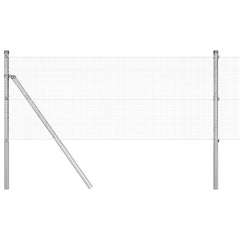 vidaXL Welded Wire Fence Ground Fix 10 x 0.5 m Galvanised Steel Silver 2