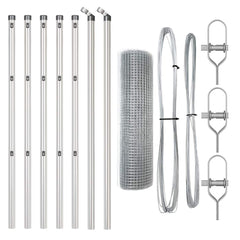vidaXL Welded Wire Fence Ground Fix 10 x 0.5 m Galvanised Steel Silver 5
