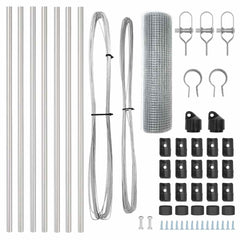 vidaXL Welded Wire Fence Ground Fix 10 x 0.5 m Galvanised Steel Silver 6