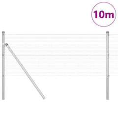 vidaXL Welded Wire Fence Ground Fix 10 x 0.5 m Galvanised Steel Silver 3