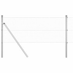 vidaXL Welded Wire Fence Ground Fix 10 x 0.5 m Galvanised Steel Silver 2