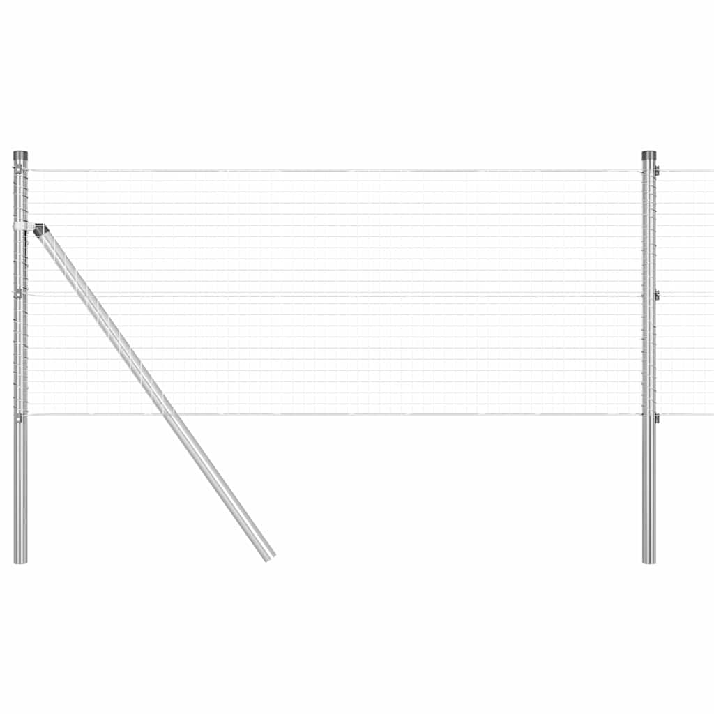 vidaXL Welded Wire Fence Ground Fix 10 x 0.6 m Galvanised Steel Silver 2