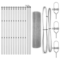 Welded Wire Fence Ground Fix 25 x 1 m Silver Galvanised Steel mesh Size 1.2 x 1.2 cm mesh 0.6 m