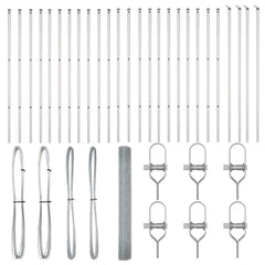 Welded Wire Fence Ground Fix Silver Galvanised Steel mesh Size