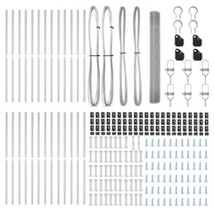 Welded Wire Fence Ground Fix Silver Galvanised Steel mesh Size