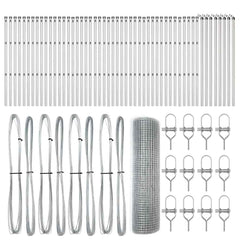 Welded Wire Fence Ground Fix 100 x 0.4 m Galvanised Steel 0.5 m 2.5 x 2.5 cm mesh