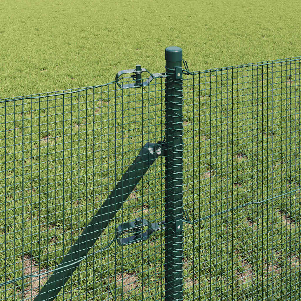 vidaXL Welded Wire Fence Ground Fix 10 x 0.4 m PVC-Coated Steel Green 4