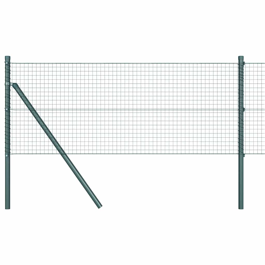 vidaXL Welded Wire Fence Ground Fix 10 x 0.4 m PVC-Coated Steel Green 2