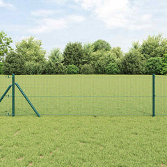 vidaXL Welded Wire Fence Ground Fix 10 x 0.6 m PVC-Coated Steel Green 1