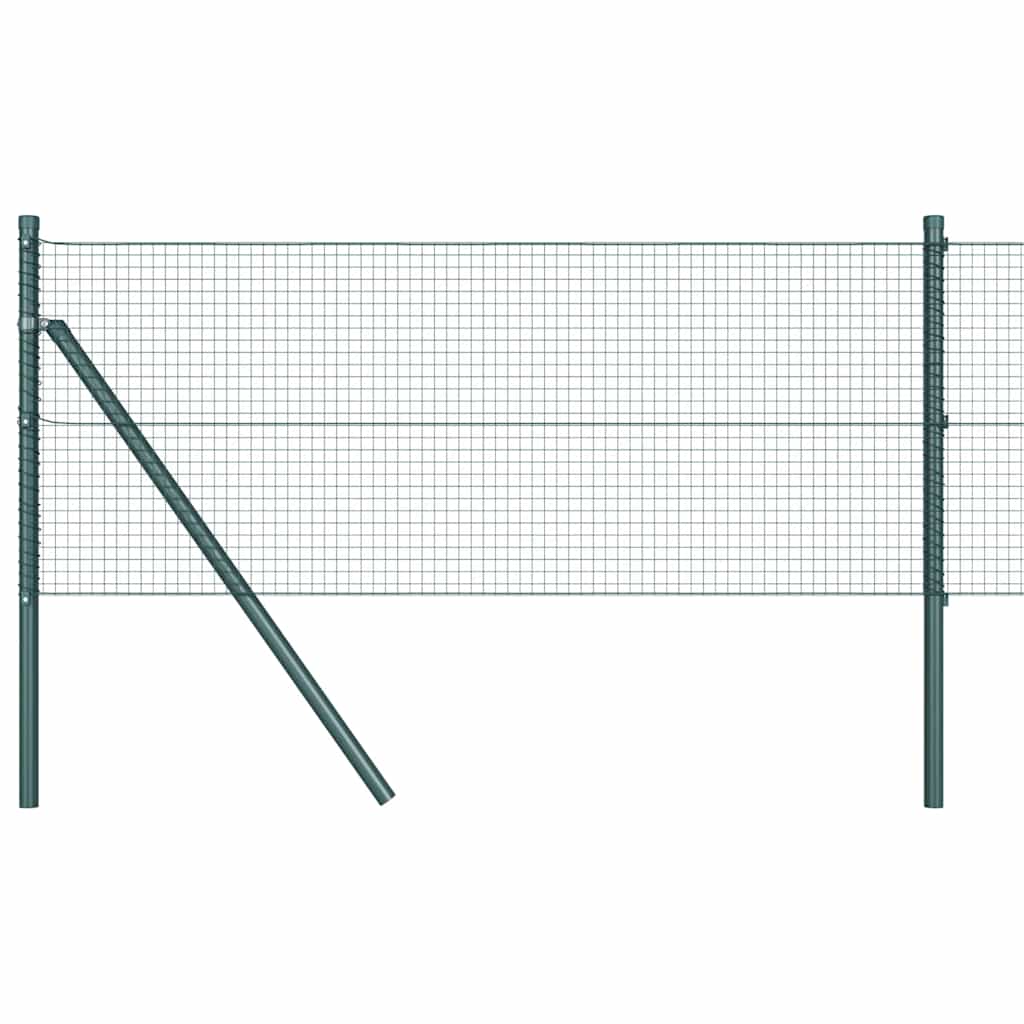 vidaXL Welded Wire Fence Ground Fix 10 x 0.6 m PVC-Coated Steel Green 2