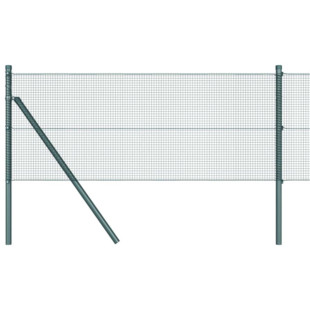 vidaXL Welded Wire Fence Ground Fix 10 x 0.8 m PVC-Coated Steel Green 2