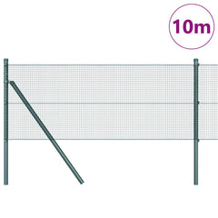 vidaXL Welded Wire Fence Ground Fix 10 x 0.8 m PVC-Coated Steel Green 3