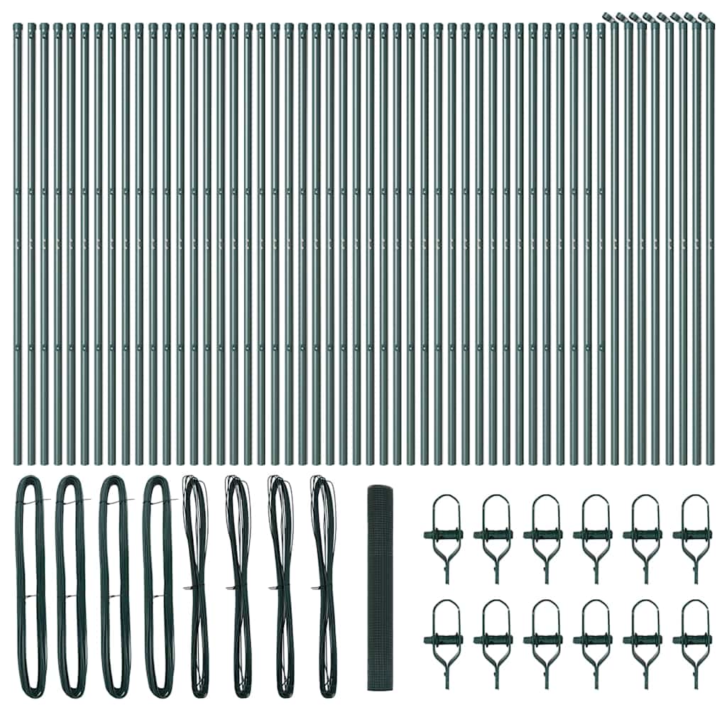 Welded Wire Fence Ground Fix 100 x 0.4 m PVC-Coated Steel Green 1 m 1.2 x 1.2 cm mesh