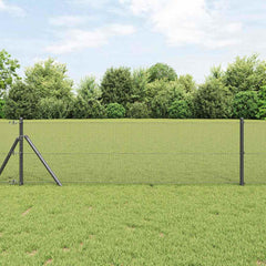 vidaXL Welded Wire Fence Ground Fix 10 x 0.4 m PVC-Coated Steel Grey 1