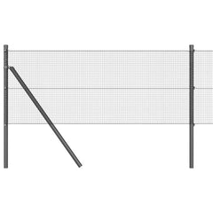 vidaXL Welded Wire Fence Ground Fix 10 x 0.4 m PVC-Coated Steel Grey 2