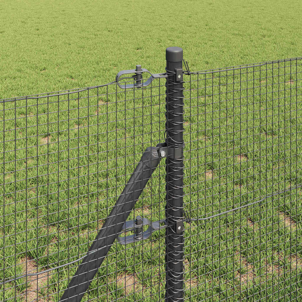 vidaXL Welded Wire Fence Ground Fix 10 x 0.6 m PVC-Coated Steel Grey 4