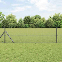 vidaXL Welded Wire Fence Ground Fix 10 x 0.8 m PVC-Coated Steel Grey 1