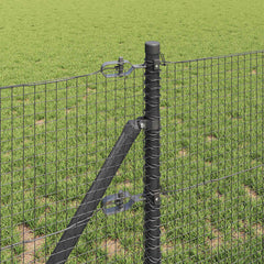 vidaXL Welded Wire Fence Ground Fix 10 x 0.8 m PVC-Coated Steel Grey 4