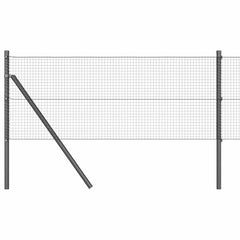 vidaXL Welded Wire Fence Ground Fix 10 x 0.8 m PVC-Coated Steel Grey 2