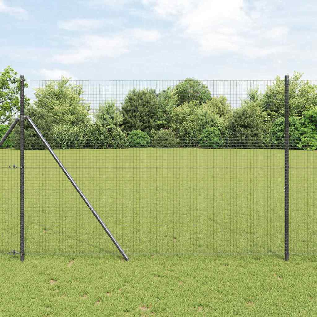 Welded Wire Fence Ground Fix 10 x 1 m PVC-Coated Steel Grey mesh Size 2.5 x 2.5 cm mesh 1.5 m