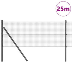 Welded Wire Fence Ground Fix 25 x 1 m PVC-Coated Steel Grey mesh Size 1.9 x 1.9 cm mesh 0.4 m