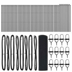 Welded Wire Fence Ground Fix 100 x 0.4 m PVC-Coated Steel Grey 0.5 m 2.5 x 2.5 cm mesh