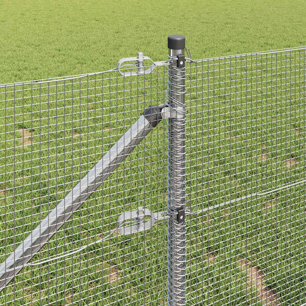 vidaXL Welded Wire Fence with Spikes 10 x 0.8 m Galvanised Steel Mesh 4