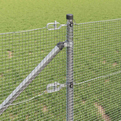 vidaXL Welded Wire Fence with Spikes 10 x 0.8 m Galvanised Steel Mesh 4