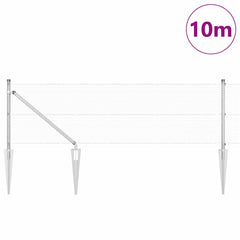 vidaXL Welded Wire Fence with Spikes 10 x 0.8 m Galvanised Steel Mesh 3
