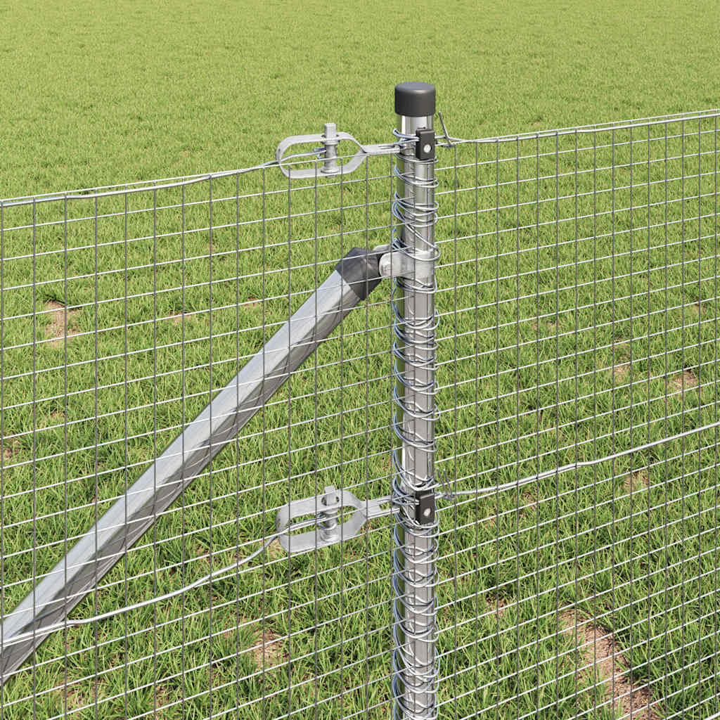 vidaXL Welded Wire Fence with Spikes 10 x 0.8 m Galvanised Steel Mesh 4