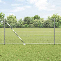 vidaXL Welded Wire Fence with Spikes 10 x 0.8 m Galvanised Steel Mesh 1