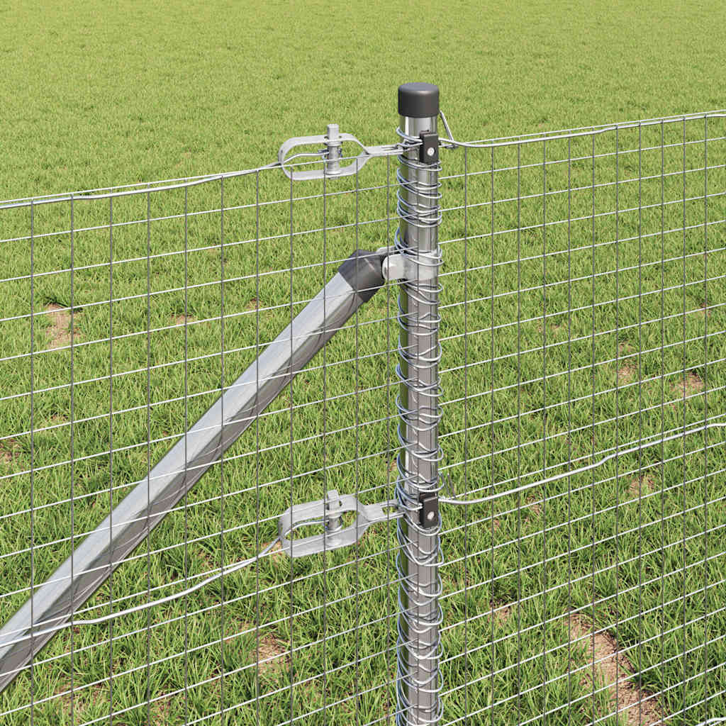 vidaXL Welded Wire Fence with Spikes 10 x 0.8 m Galvanised Steel Mesh 4