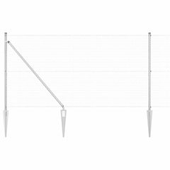 vidaXL Welded Wire Fence with Spikes 10 x 0.8 m Galvanised Steel Mesh 2