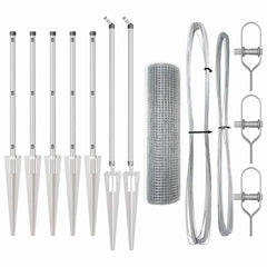 vidaXL Welded Wire Fence with Spikes 10 x 0.8 m Galvanised Steel Mesh 5
