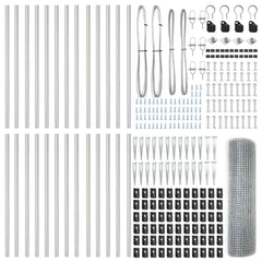 Welded Wire Fence with Spikes 50 x 0.4 m Galvanised Steel mesh Size 12 x 12 mm mesh 1 m