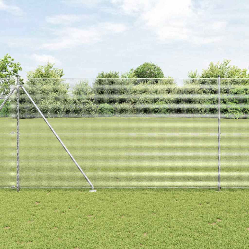 Welded Wire Fence with Spikes 50 x 0.4 m Galvanised Steel mesh Size 12 x 12 mm mesh 1.5 m