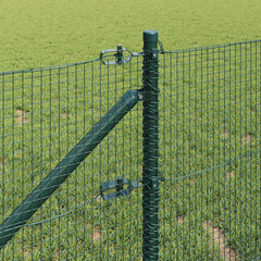 vidaXL Welded Wire Fence with Spikes 10 x 0.8 m PVC-coated Steel Green 4