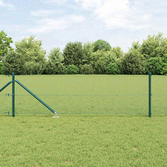 vidaXL Welded Wire Fence with Spikes 10 x 0.8 m PVC-coated Steel Green 1