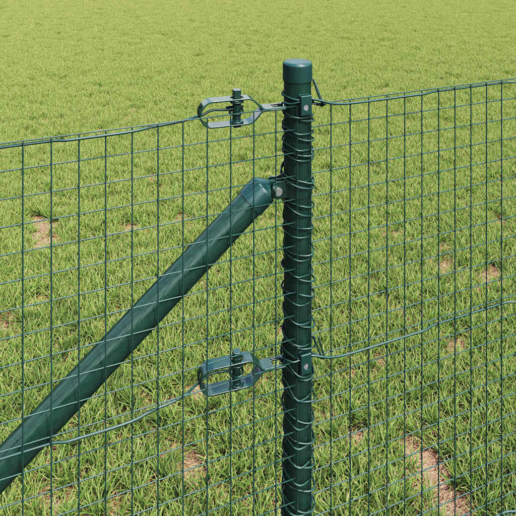 vidaXL Welded Wire Fence with Spikes 10 x 0.8 m PVC-coated Steel Green 4