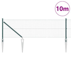vidaXL Welded Wire Fence with Spikes 10 x 0.8 m PVC-coated Steel Green 3