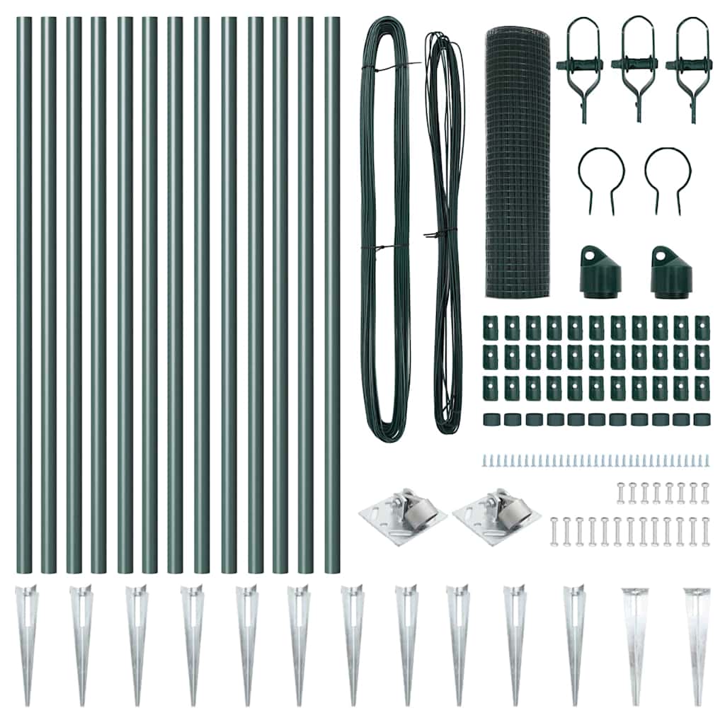 Welded Wire Fence Spikes PVC-coated Steel Green mesh Size