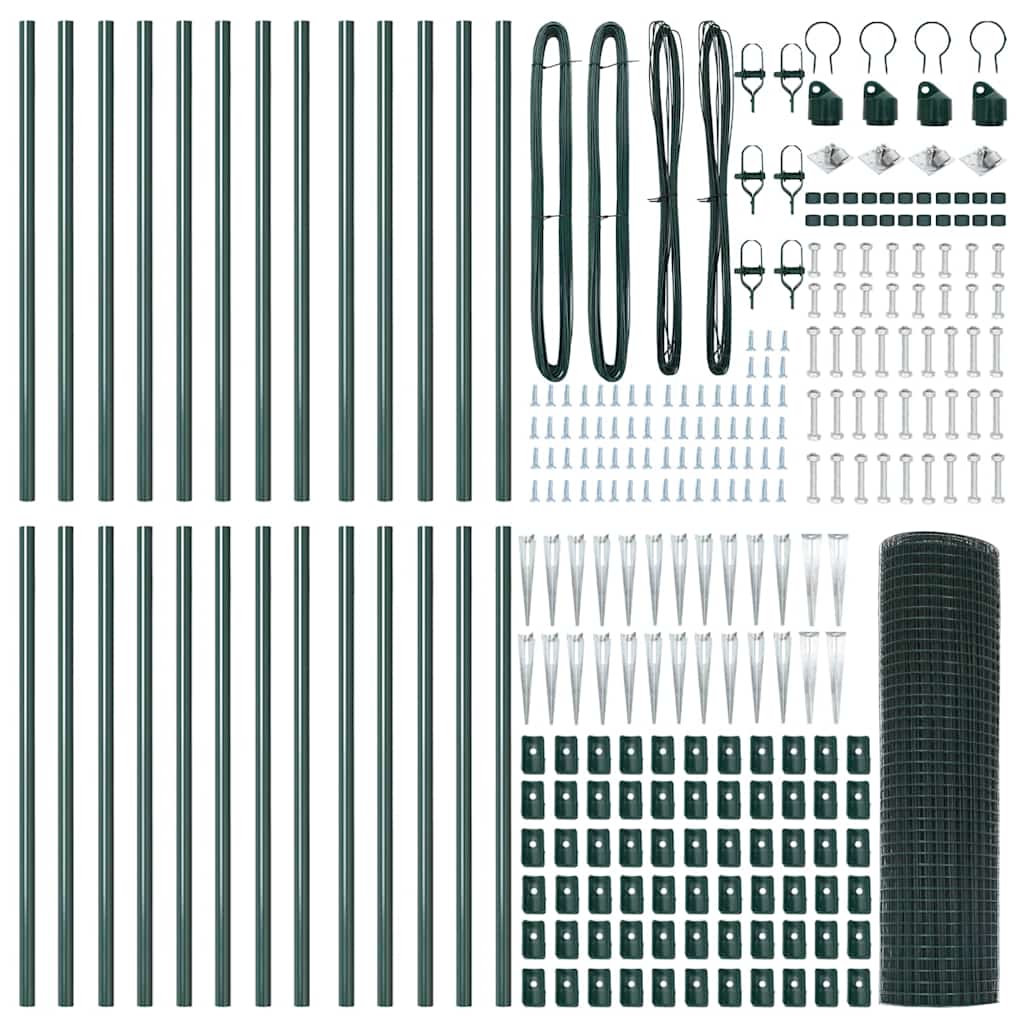 Welded Wire Fence Spikes PVC-coated Steel Green mesh Size