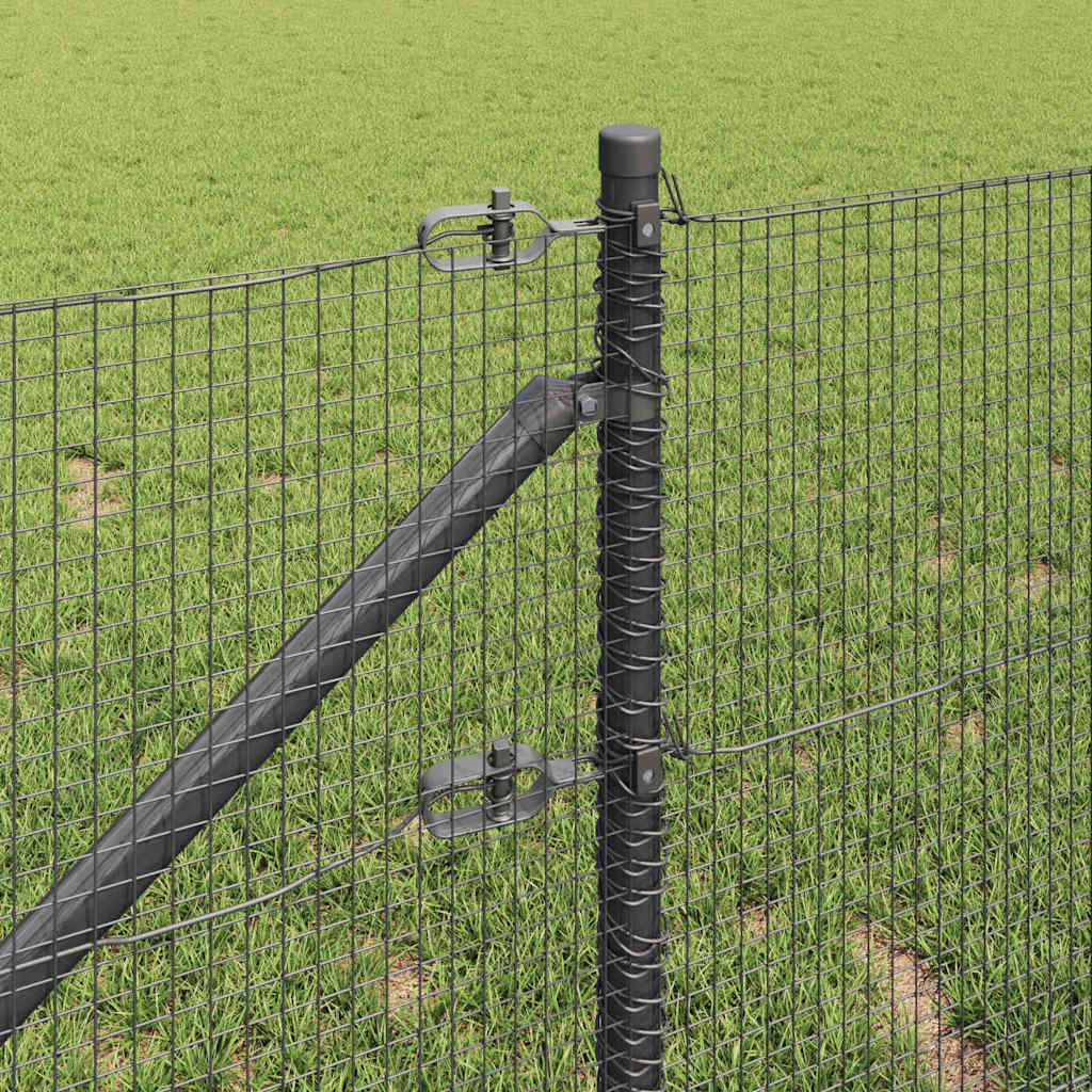 vidaXL Welded Wire Fence with Spikes 10 x 0.8 m PVC-coated Steel Grey 4