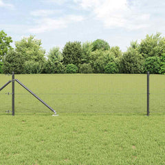 vidaXL Welded Wire Fence with Spikes 10 x 0.8 m PVC-coated Steel Grey 1