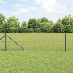 vidaXL Welded Wire Fence with Spikes 10 x 0.8 m PVC-coated Steel Grey 1